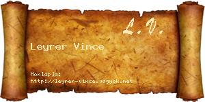 Leyrer Vince névjegykártya